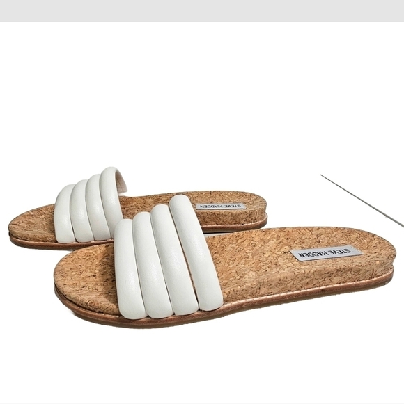 Steve Madden Women's Simple Minimal Neutral White Drips Sandals - Size 9.5 - Picture 4 of 10